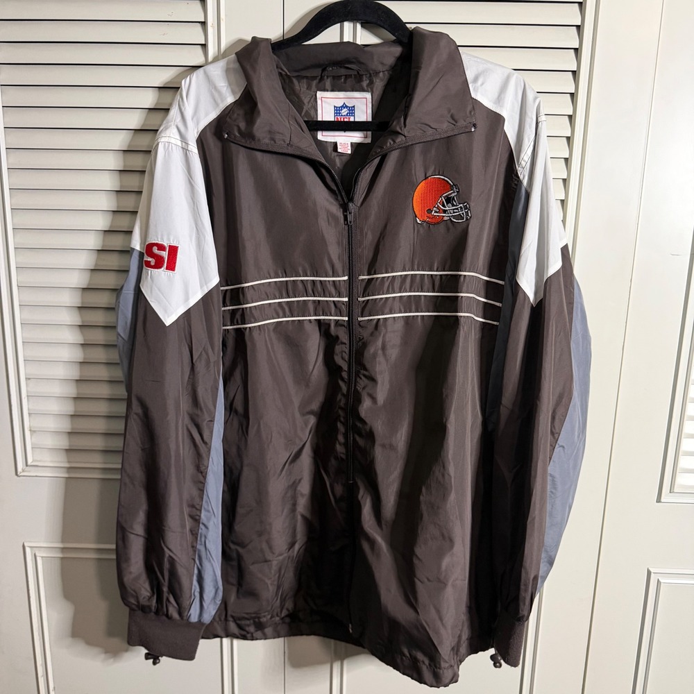 Vintage NFL Cleveland Browns Windbreaker Jacket Mens XL Zip Sports Illustrated